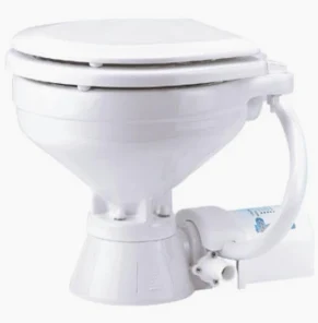 Compact marine toilet for a boat cabin