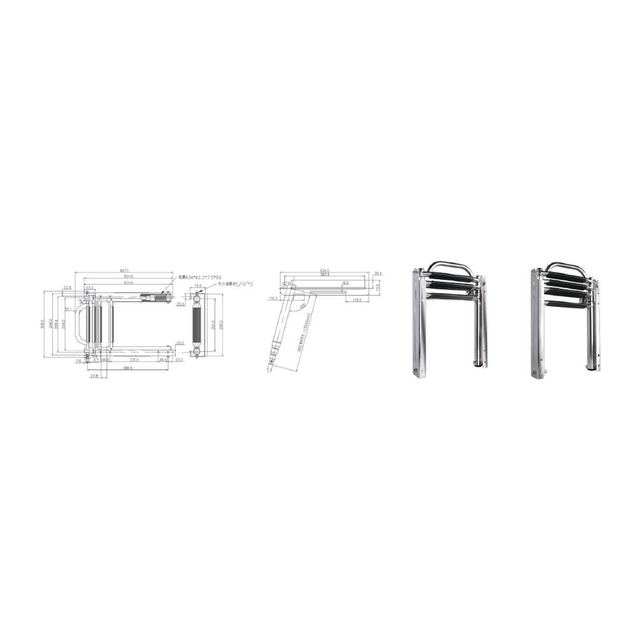 Under Platform Telescoping Ladders With Handle Bar