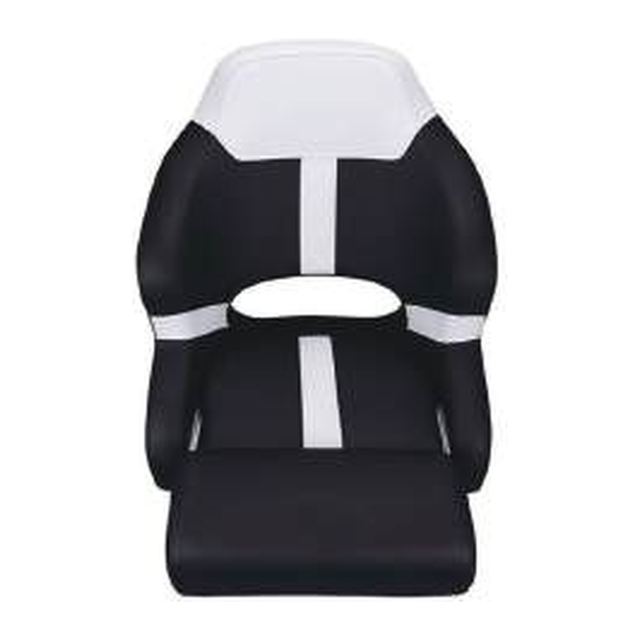 Deluxe Sport Flip-Up Boat Seat, Black/White (ASM18001-1)
