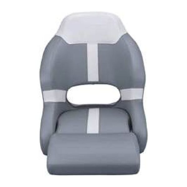 Deluxe Sport Flip-Up Boat Seat, Grey/White (ASM18001-2)