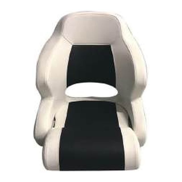 Deluxe Sport Flip-Up Boat Seat, White/Black (ASM18002)