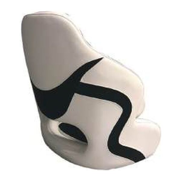 Deluxe Sport Flip-Up Boat Seat, White/Black (ASM18002)