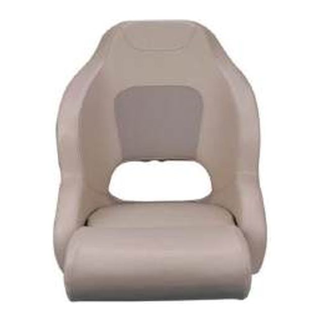 Deluxe Sport Flip-Up Boat Seat, Beige/Taupe (ASM18003)