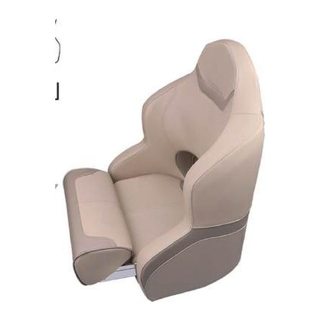 Flip-Up Bolster Helm Boat Seat, Sorrento Vinyl Beige (ASM18007)