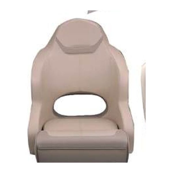 Flip-Up Bolster Helm Boat Seat, Sorrento Vinyl Beige (ASM18007)