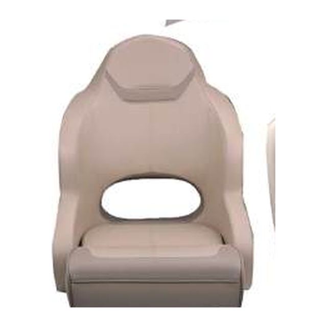Flip-Up Bolster Helm Boat Seat, Sorrento Vinyl Beige (ASM18007) - Image 2