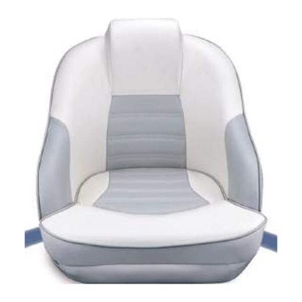 Bucket Helm Boat Seat, Aluminium Frame, White/Grey (ASM18009)