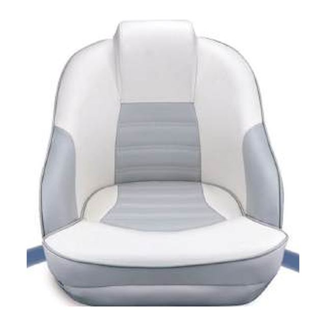 Bucket Helm Boat Seat, Aluminium Frame, White/Grey (ASM18009)
