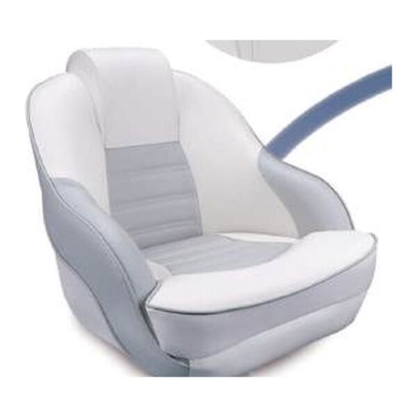 Bucket Helm Boat Seat, Aluminium Frame, White/Grey (ASM18009)