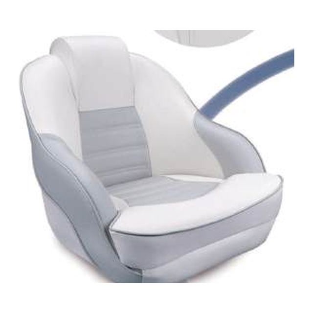 Bucket Helm Boat Seat, Aluminium Frame, White/Grey (ASM18009) - Image 2