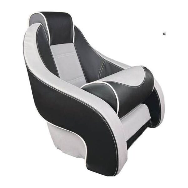 Flip-Up Bolster Sport Boat Seat, Black/Grey/White (ASM18010)