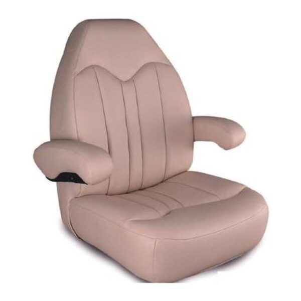 High-Back Boat Seat with Armrests and Flip-Up Bolster, Tan (ASM18016)