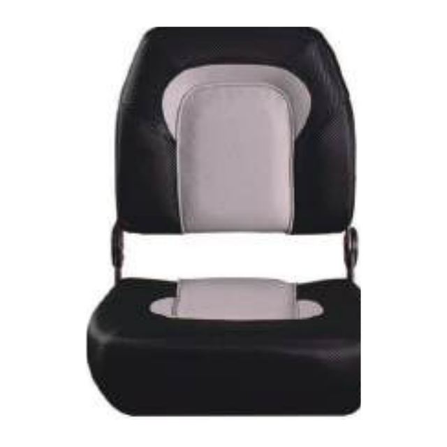 Boat Seat High Back Folding, Black Carbon/Grey (ASM18024)