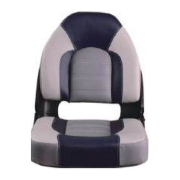 Boat Seat High Back Folding, Grey/Navy Contoured (ASM18026)