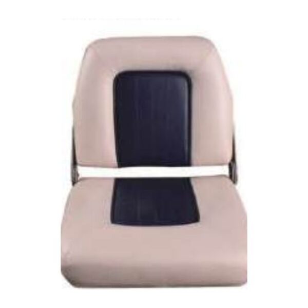 Boat Seat Low Back with Flip-Up Bolster, Beige/Navy (ASM18030)