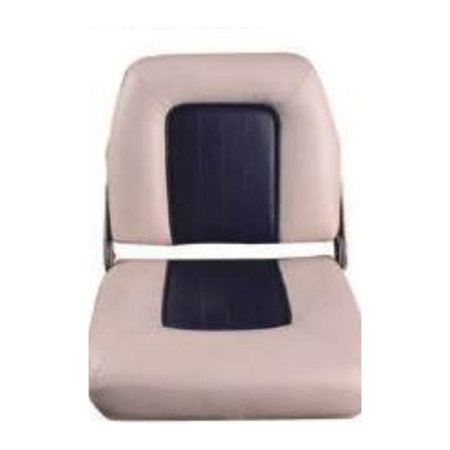 Boat Seat Low Back with Flip-Up Bolster, Beige/Navy (ASM18030)