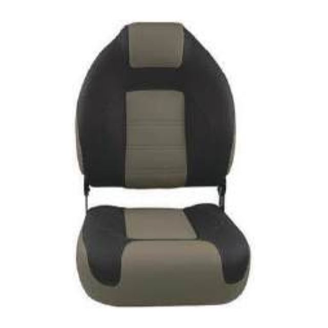 Boat Seat High Back with Flip-Up Bolster, Beige/Charcoal (ASM18031)