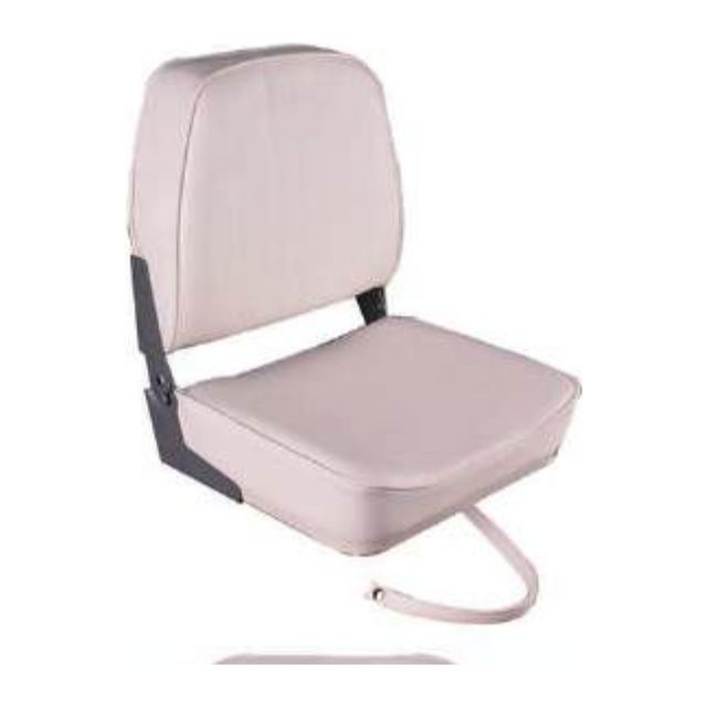 Boat Seat Low Back Folding, All White (ASM18035)