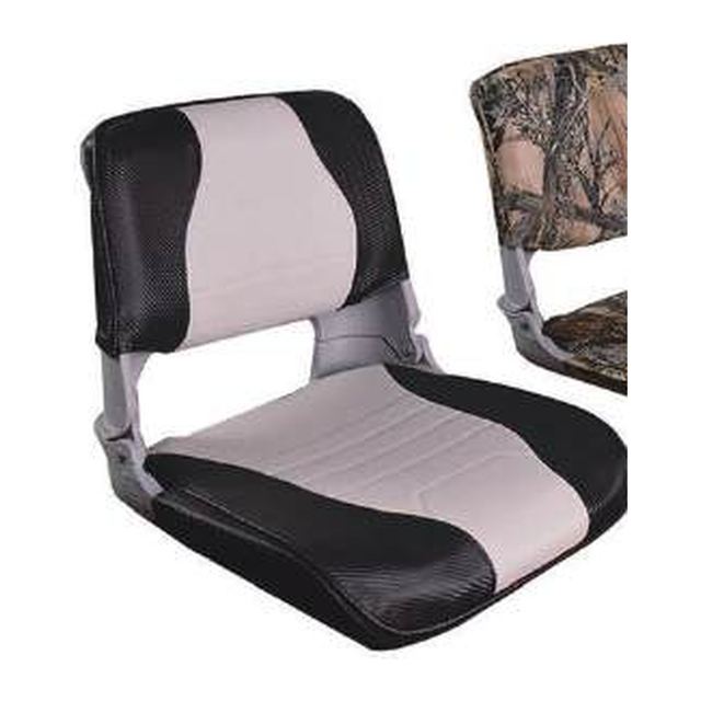 Boat Seat - Skipper Standard Folding, Black/Grey