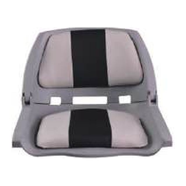 Boat Seat - Skipper Standard Folding, Grey/Black Stripe