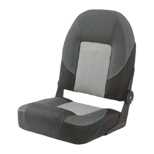 Boat Seat - Premium High-Back Folding, Charcoal/Grey