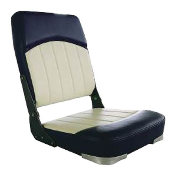 Boat Seat - Low-Back Folding, Navy/Cream