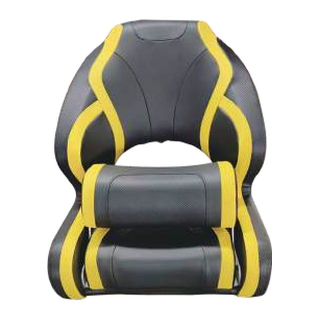 Boat Seat - Flip-Up Bolster Sport Seat, Grey/Yellow