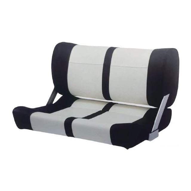 Boat Seat - Back-to-Back Double Bench Seat, Black/White