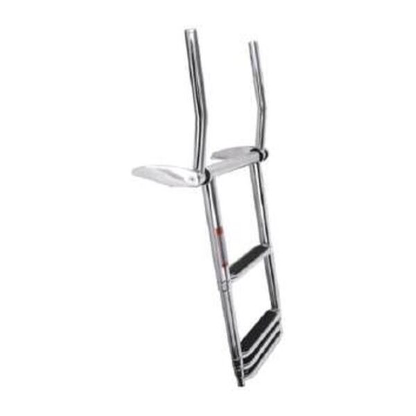 Over Platform Telescoping Ladder With Grab Rails