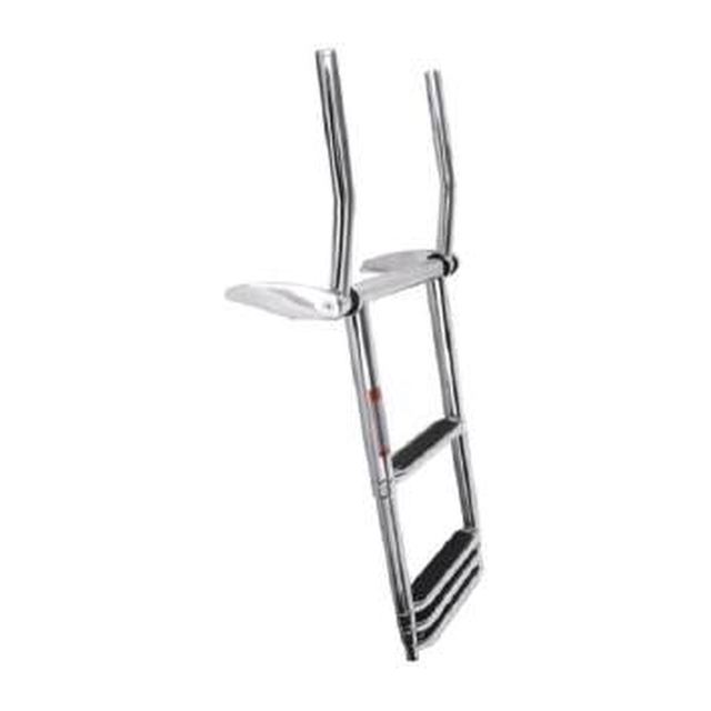 Over Platform Telescoping Ladder With Grab Rails