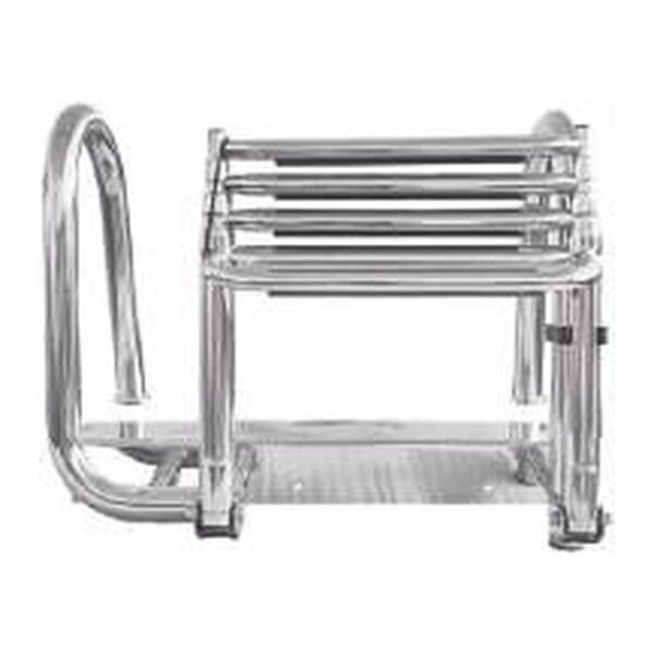 Stainless Steel Telescoping Folding Ladders With Wide Handrails