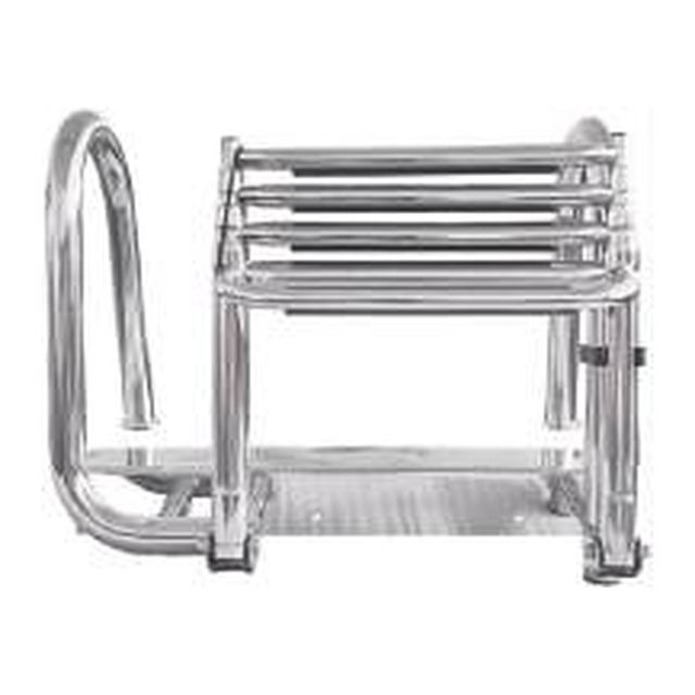 Stainless Steel Telescoping Folding Ladders With Wide Handrails