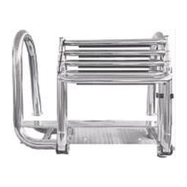 Stainless Steel Telescoping Folding Ladders With Wide Handrails