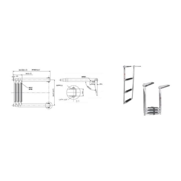 Over Platform Telescoping Ladders With Double Tube Steps