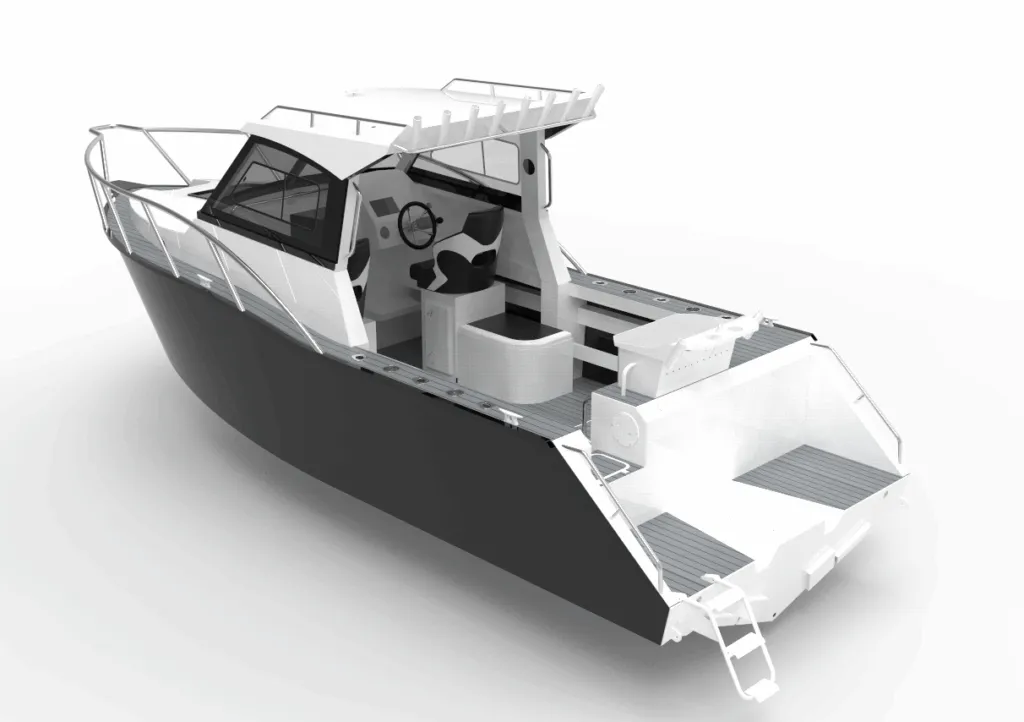 Sea Raider aluminium plate boat on the water