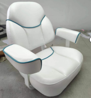 Helm Chair with Flip-Up Armrests, White/Teal (ASM18073)