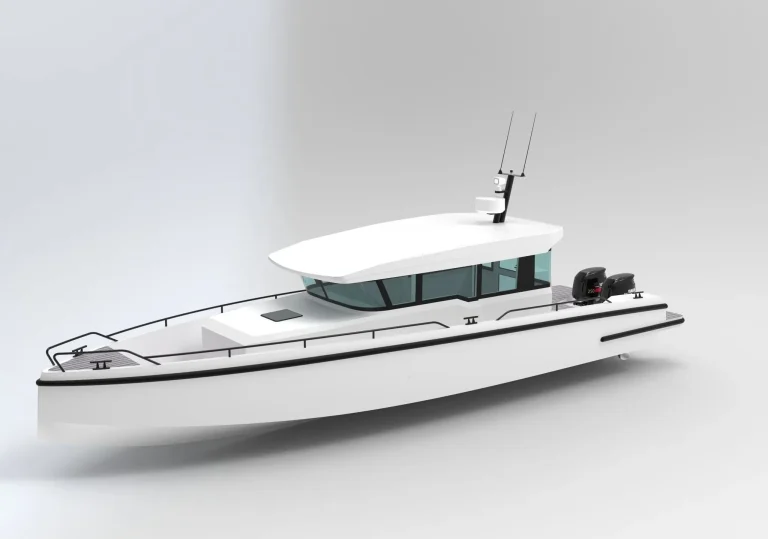 3D render of a plate aluminium pilot boat