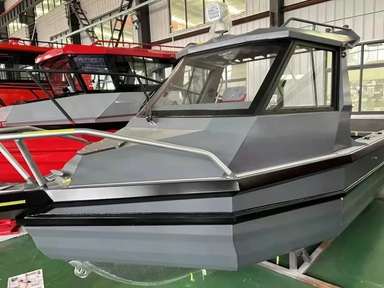 Bare aluminium cabin and windscreen frame during build