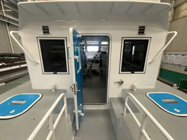 Bow and wheelhouse of a police patrol boat