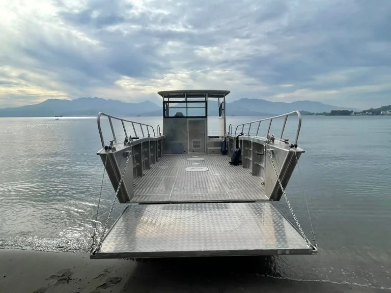 Bow ramp and deck of a landing craft