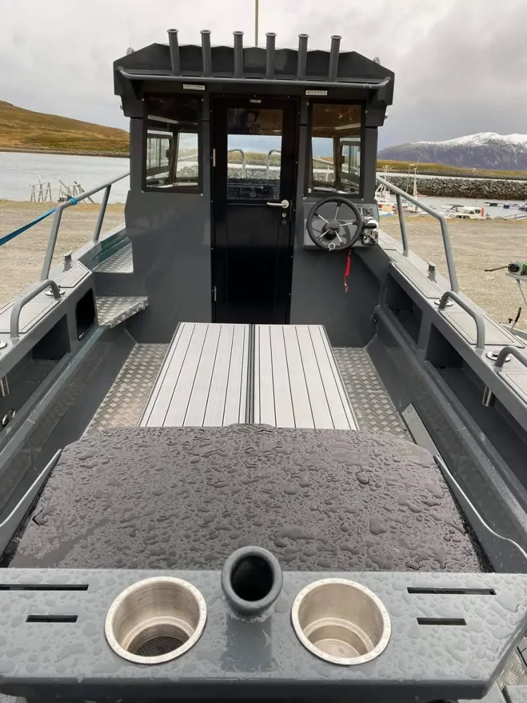 Bow ramp and non slip deck of a landing craft