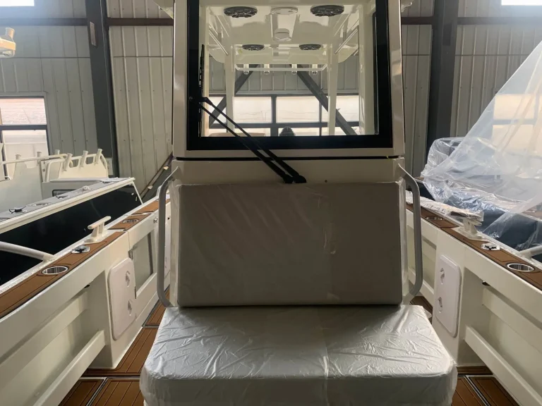 Cabin berth under wrap during fit out