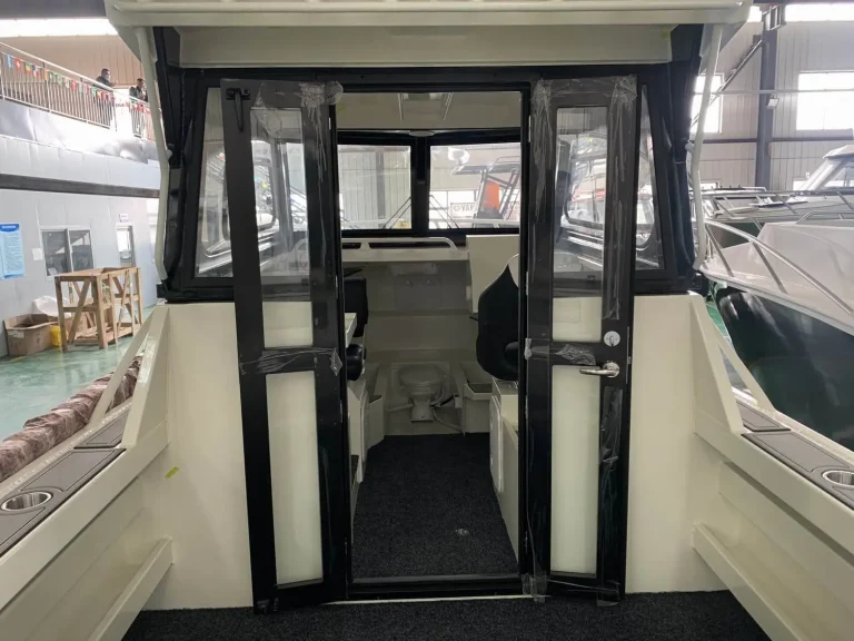 Cabin bulkhead doors from the cockpit