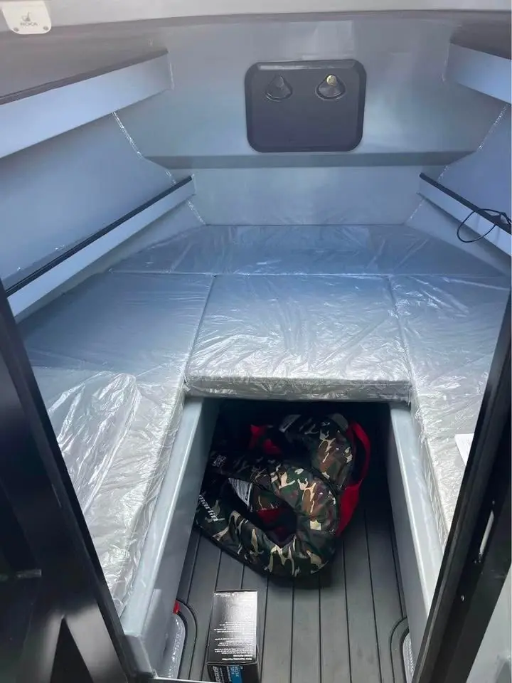 Cabin bunk under protective wrap