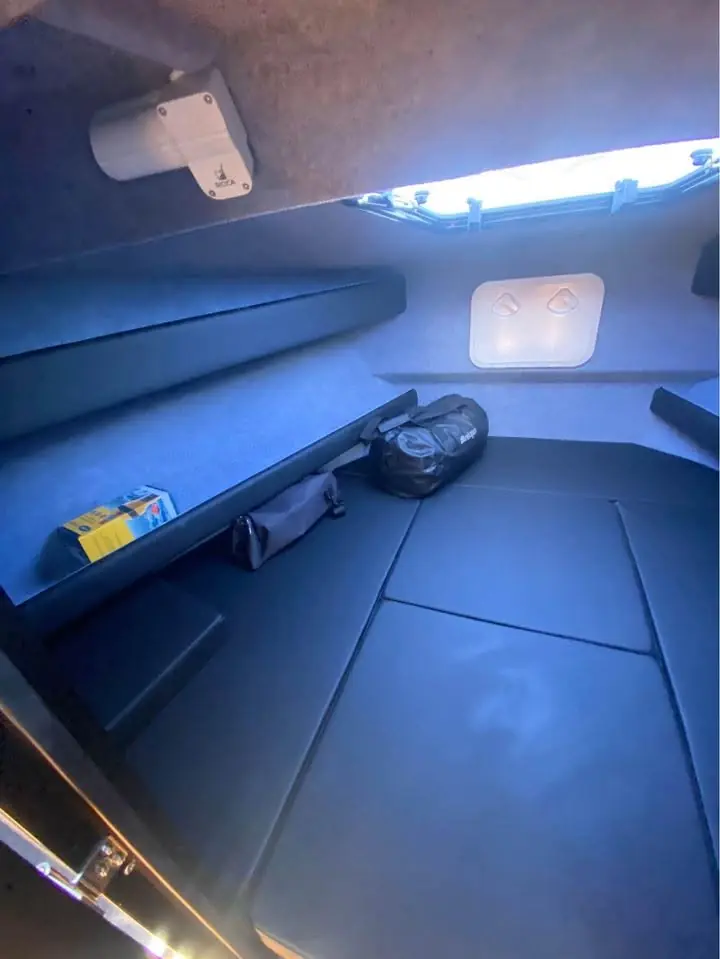 Cabin bunk with blue courtesy lighting