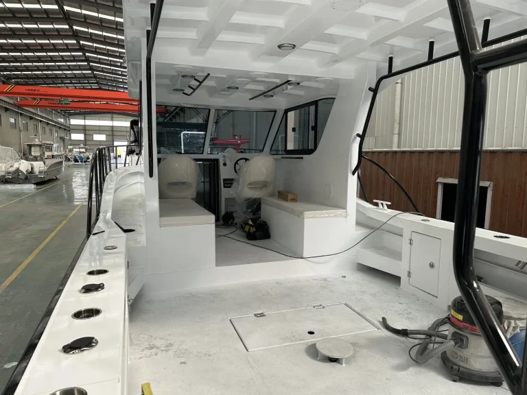 Cabin fit out with galley joinery in progress