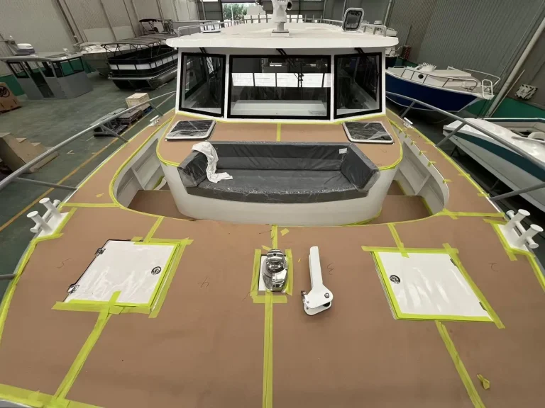 Cabin top under fit out in the factory