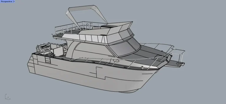 CAD model of a plate aluminium cruiser
