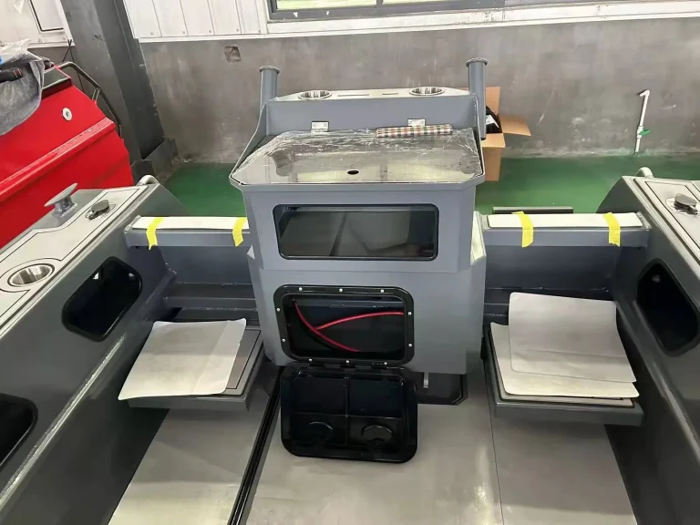 Cockpit module and seat boxes during fit out