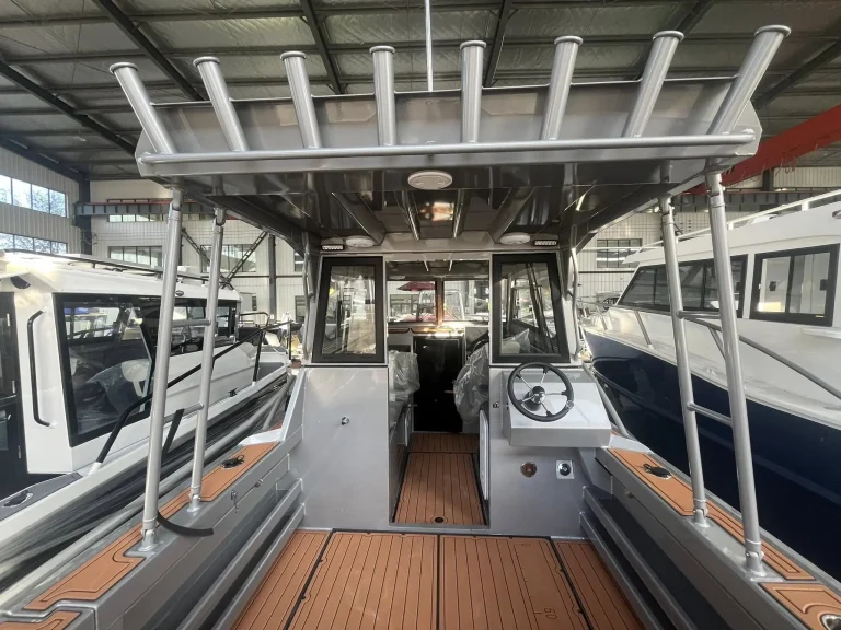 Cockpit with timber decking and rocket launcher frame